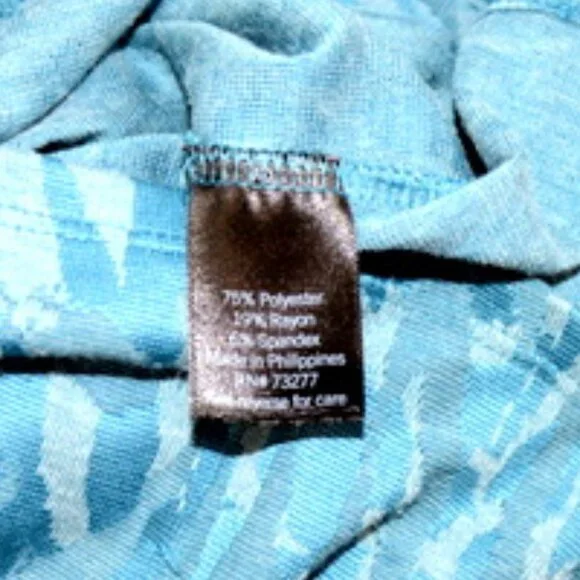 Simply Vera Vera Wang Women’s Blue Short Sleeve Tie Front Blouse - Size: Large - Picture 9 of 10